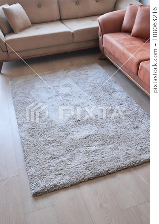 carpet texture background on wooden floor with copy space  108063216