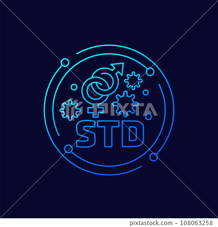 STD, Sexual transmitted disease icon, line design STD, Sexual transmitted disease icon, line design 108063258