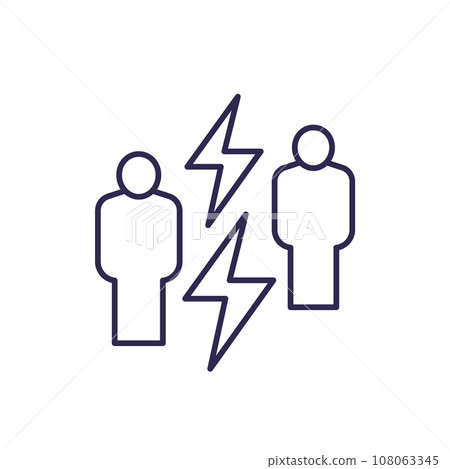 conflict line icon with two people 108063345