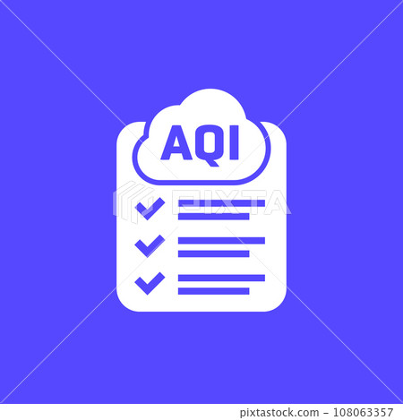 Air quality index, AQI icon with a checklist 108063357