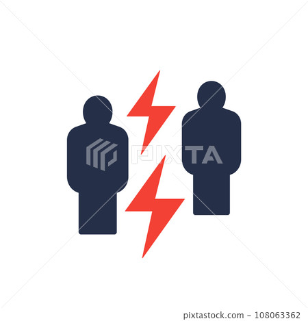 conflict icon with two people conflict icon with two people 108063362