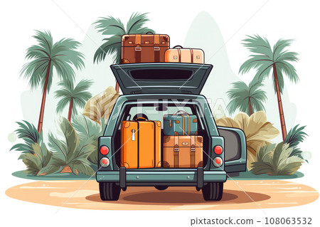 Traveling by car to the sea or ocean coastline 108063532