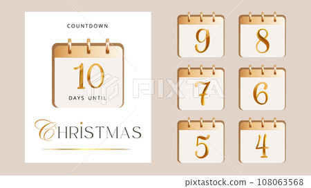 3d Gold elegant calendar days before Christmas, holiday countdown template realistic render icon premium luxury New Year poster 3d Gold elegant calendar days before Christmas, holiday countdown template realistic render icon premium luxury New Year poster 108063568