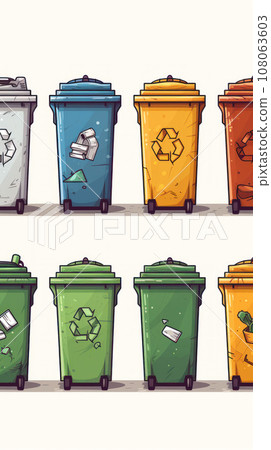Recycling and waste sorting concept 108063603