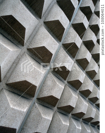 Square concret shapes project out of side wall Square concret shapes project out of side wall 108064011