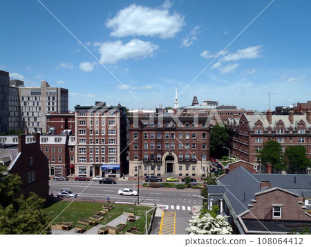 View of Harvard campus taken from bell tower 108064412