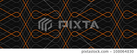 Black wide abstract background banner with grey and orange geometric lines pattern Black wide abstract background banner with grey and orange geometric lines pattern 108064830