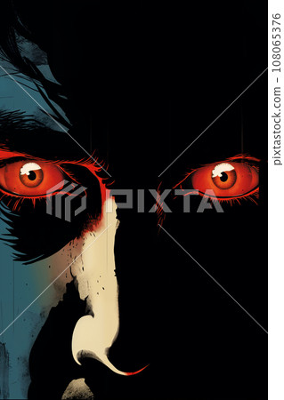 Portrait of a man at night on a brick wall background, dark night, street. Noir. Expressive look. Tense mood, anxiety and fear. Illustration poster in style of 1960 Portrait of a man at night on a brick wall background, dark night, street. Noir. Expressive look. Tense mood, anxiety and fear. Illustration poster in style of 1960 108065376