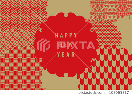 New Year's card Japanese pattern 108065817