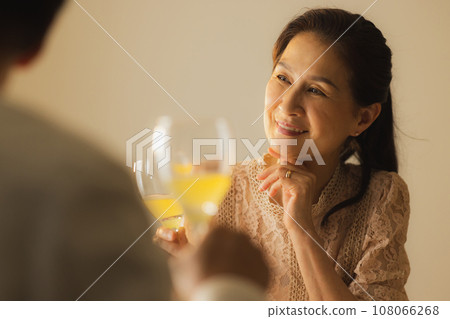 年長夫婦喝酒 108066268