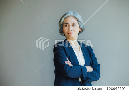 business woman with gray hair business woman with gray hair 108066301