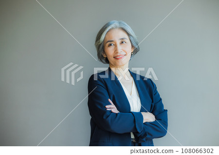 business woman with gray hair business woman with gray hair 108066302