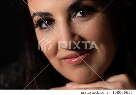 Close up shot of a Turkish woman with a beautiful face 108066635