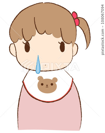 baby girl with runny nose 108067094