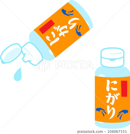 Drops of bittern dripping from a bittern bottle Drops of bittern dripping from a bittern bottle 108067331