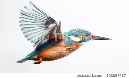 Kingfisher white background 108067687