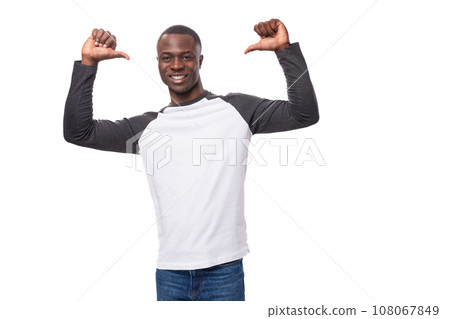 young charming charismatic businessman american man dressed casual on studio background 108067849