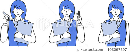 接待員女士與活頁夾合影 108067897