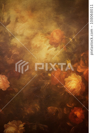 Romantic vintage flower oil painted texture background 108068011