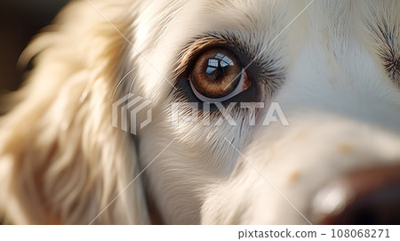 Close-up of dog's eyes "AI generated image" 108068271
