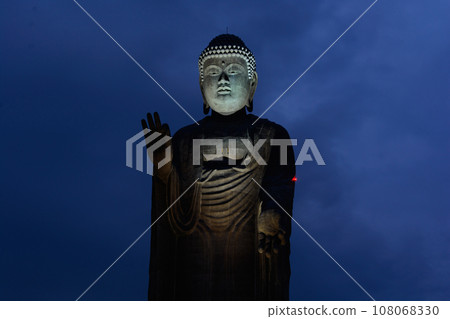 Ushiku Daibutsu rising in the night sky Ushiku Daibutsu rising in the night sky 108068330