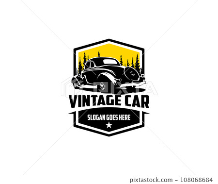 vintage car 1932 Ford coupe. isolated white background appears from behind with a stunning sunset view. best for logo, badge, emblem, icon, sticker design. available in esp 10 vintage car 1932 Ford coupe. isolated white background appears from behind with a stunning sunset view. best for logo, badge, emblem, icon, sticker design. available in esp 10 108068684