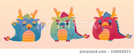 Adorable baby dragon set 108068915