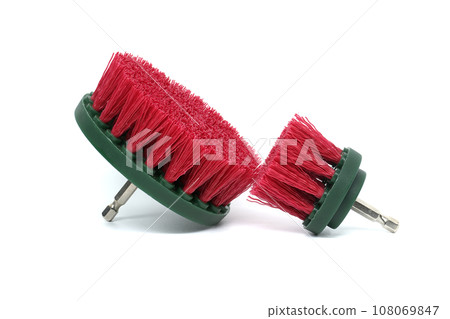 Cleaning and polishing accessories isolated on white Cleaning and polishing accessories isolated on white 108069847