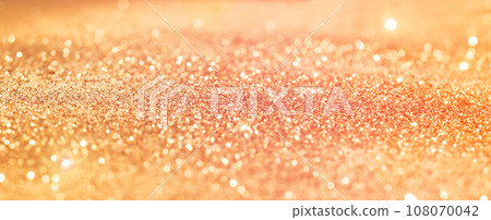 Abstract Defocused Gold Glitter Background with Copy Space. Abstract Defocused Gold Glitter Background with Copy Space. 108070042