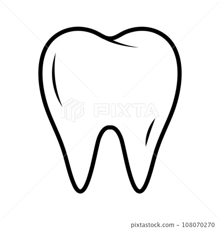 Tooth Linear doodle icon. Dental care. Dental treatment symbol. Corrective Orthodontics. Tooth Linear doodle icon. Dental care. Dental treatment symbol. Corrective Orthodontics. 108070270