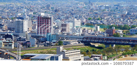 Limited Express Shirasagi running on the railway bridge on the Northern Line Main Line 108070387