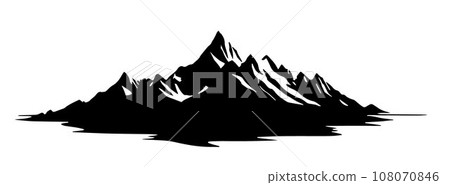 Mountain silhouettes, logo set mountain vector, mountain elements isolated on white 108070846