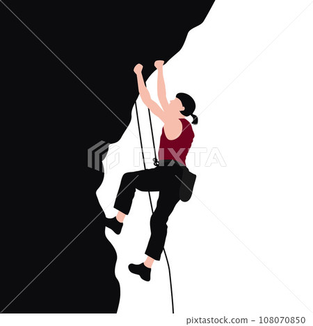Sport climbing, Silhouette of Rock Climber, climbing on rock, mountain 108070850