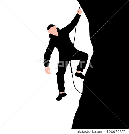 Sport climbing, Silhouette of Rock Climber, climbing on rock, mountain 108070851