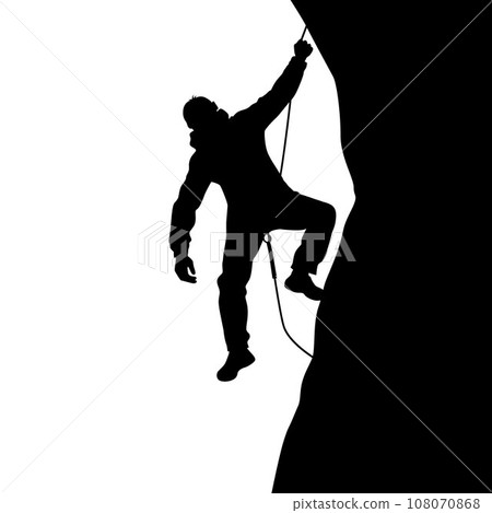 Sport climbing, Silhouette of Rock Climber, climbing on rock, mountain Sport climbing, Silhouette of Rock Climber, climbing on rock, mountain 108070868