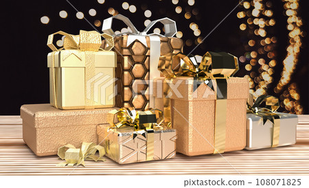 The gold gift box for celebration concept 3d rendering 108071825