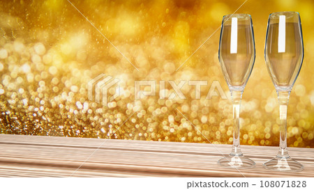 The champagne glass for celebration content 3d rendering The champagne glass for celebration content 3d rendering 108071828