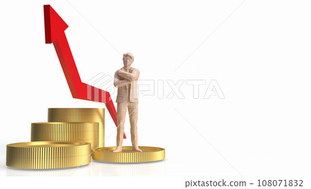 The man and coins for Business concept 3d rendering. The man and coins for Business concept 3d rendering. 108071832