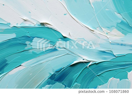 Three-dimensional oil painting/shiny summer abstract background banner) white and turquoise blue. AI generated image Three-dimensional oil painting/shiny summer abstract background banner) white and turquoise blue. AI generated image 108071860