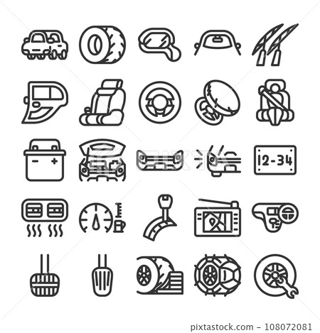 Automotive equipment inspection equipment icon set 108072081