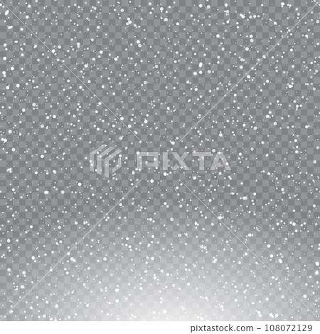 Xmas and New Year pattern with falling snowflakes on transparent background. Vector Xmas and New Year pattern with falling snowflakes on transparent background. Vector 108072129