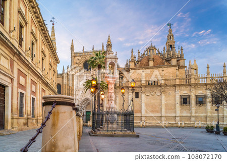 Giralda tower and Seville Cathedral in oldtown Spain Giralda tower and Seville Cathedral in oldtown Spain 108072170