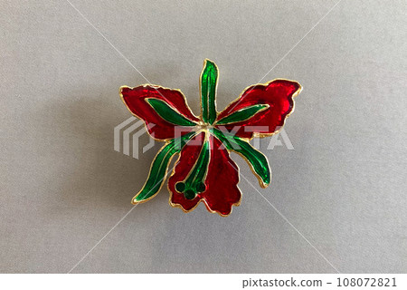 Vintage orchid brooch in cloisonne technique made in England 108072821