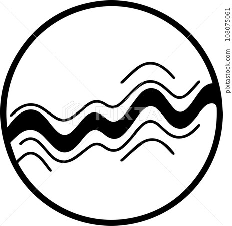 sound waves or music logo in flat line art style sound waves or music logo in flat line art style 108075061