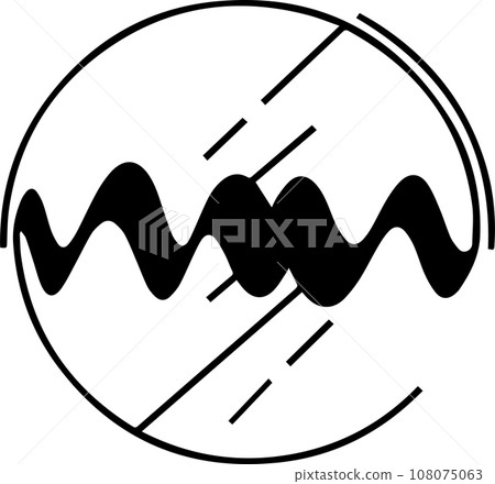 sound waves or music logo in flat line art style sound waves or music logo in flat line art style 108075063