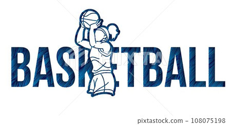 Basketball Female Player Action with Basketball Font Design Cartoon Sport Graphic Vector Basketball Female Player Action with Basketball Font Design Cartoon Sport Graphic Vector 108075198