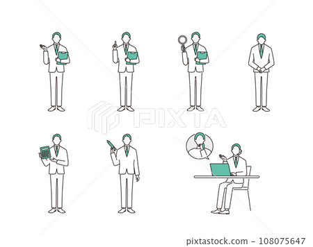 Businessman set receiving consultation Businessman set receiving consultation 108075647