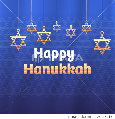 happy hanukkah judaism religious holidays hebrew celebration lettering greeting card star of david symbol 108075716