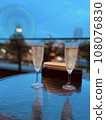 Champagne glasses on the terrace 108076830