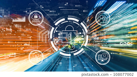 Data Security concept with high speed motion blur 108077002